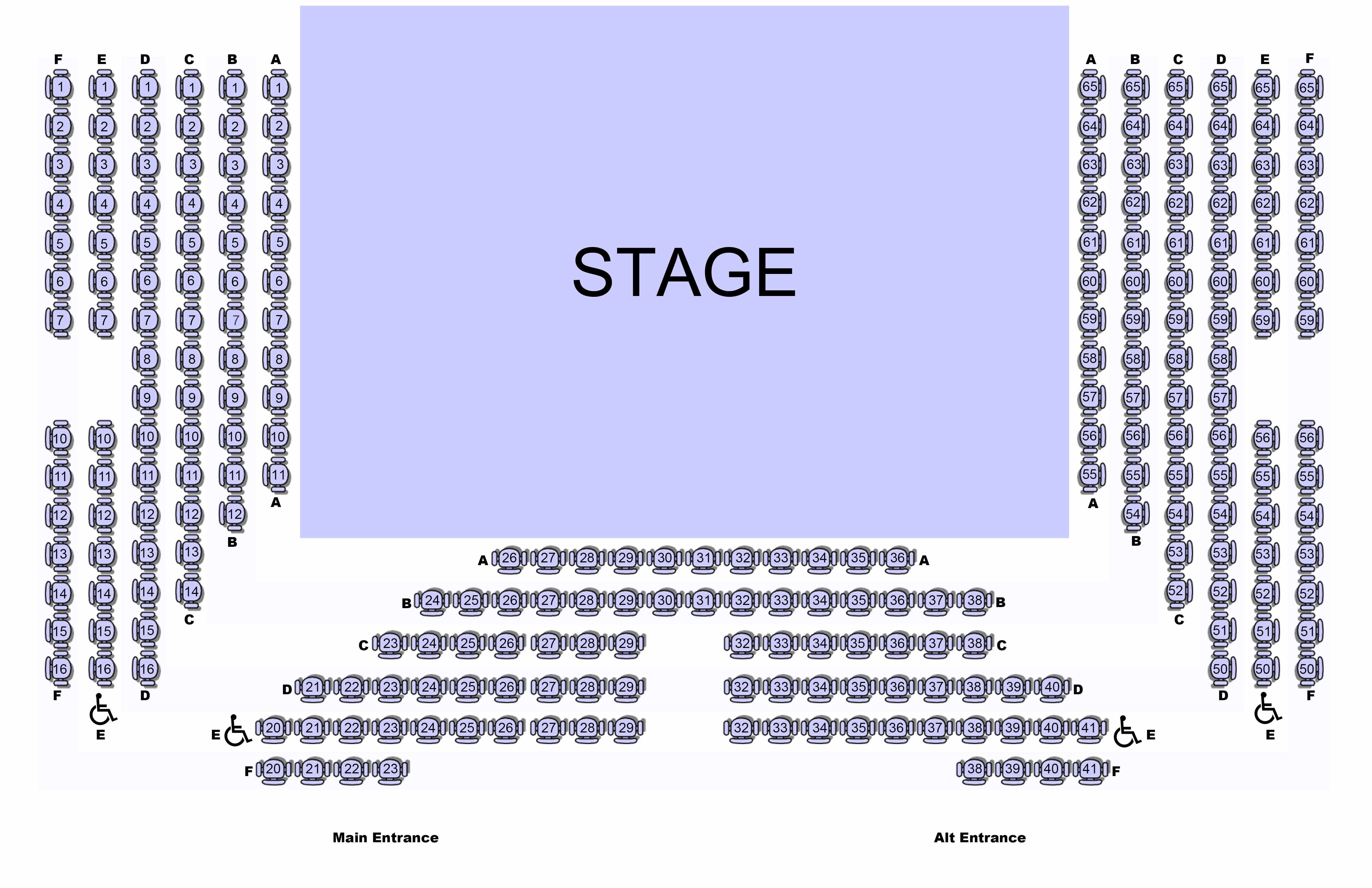 Seating chart for the theatre